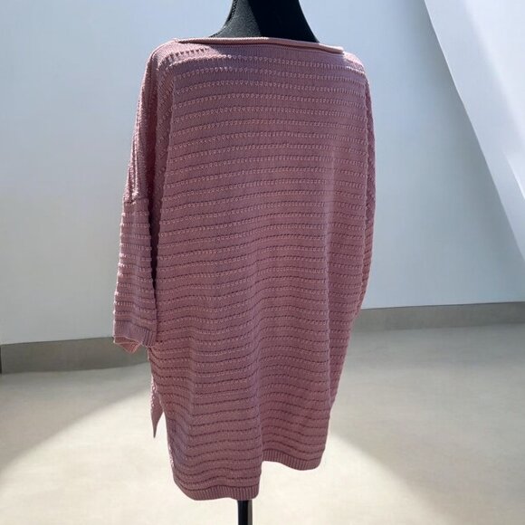 Women’s Pink Textured Knit Sweater Top - Picture 2 of 2